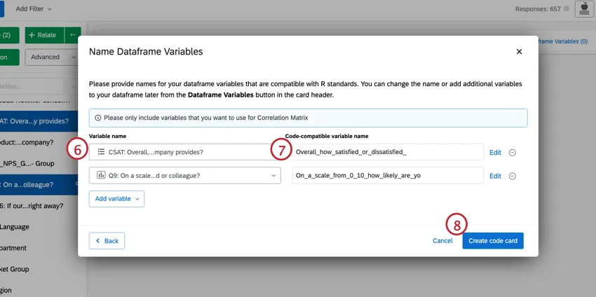 Realizar cambios en las variables del marco de datos