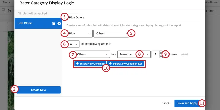 creating a condition to not display data if other responses is below 1