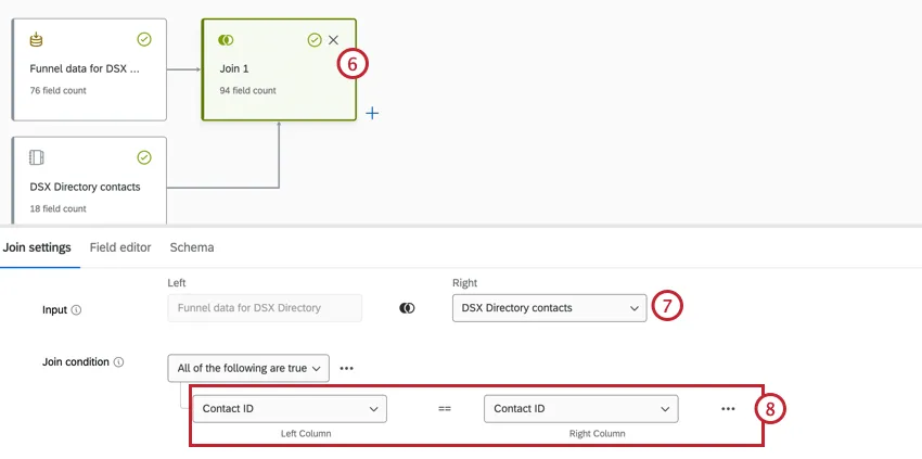 Joining contact and funnel data
