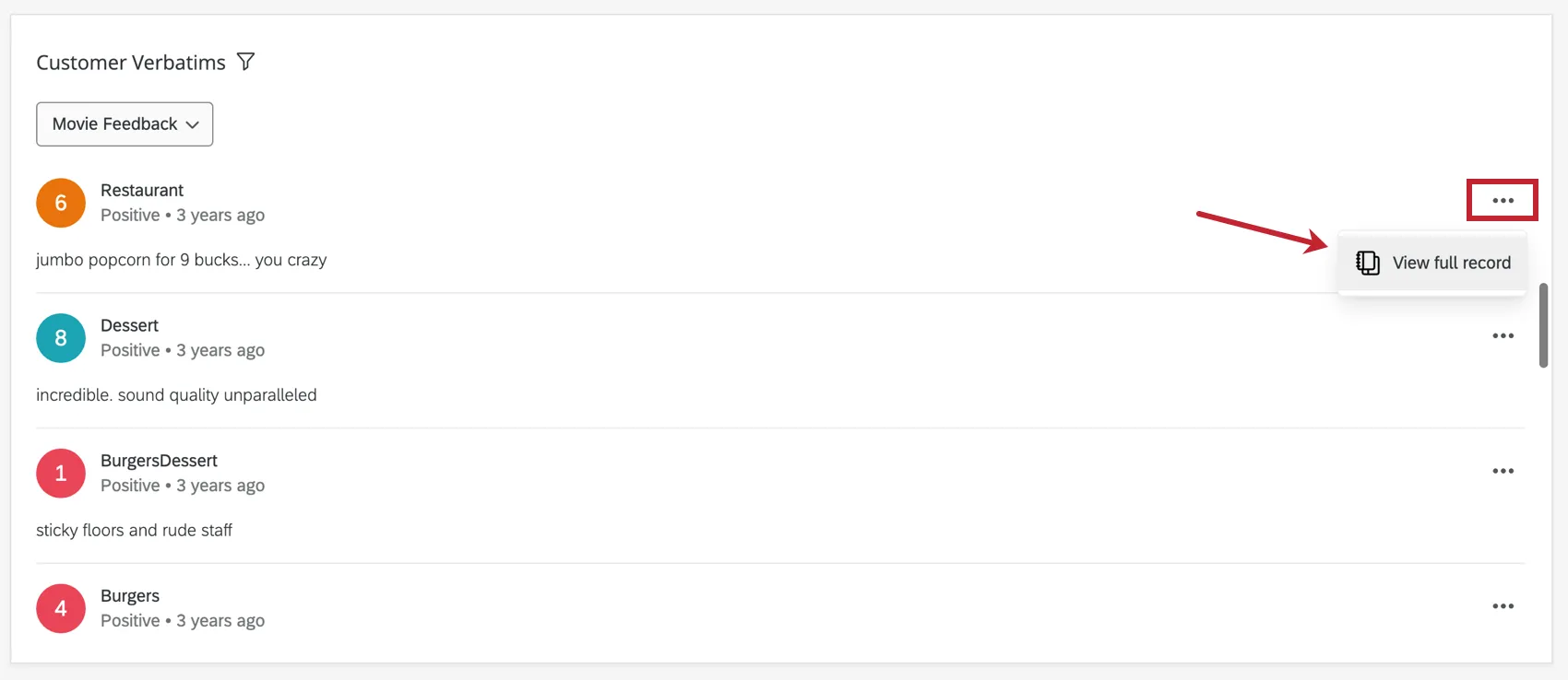 Click view full record to see the full record when enabled