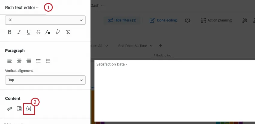 Modifiez votre widget et cliquez sur licône