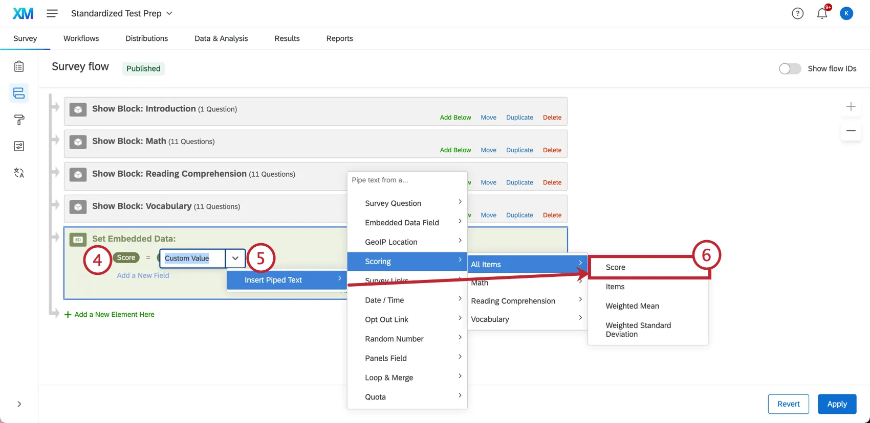 Labels embedded data field