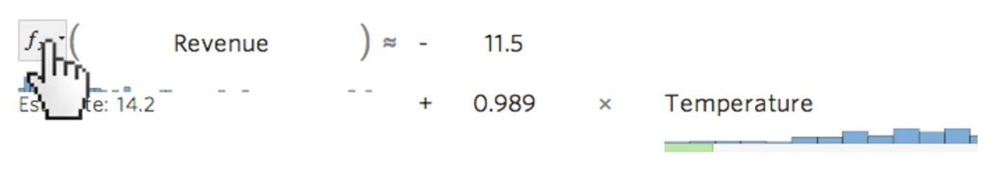 Select the transform option to the left of variable name