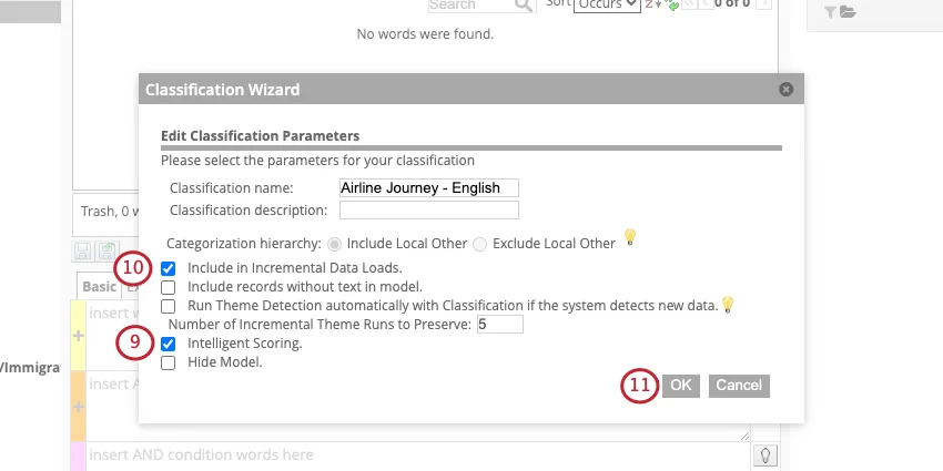 Select intelligent scoring and configure your options