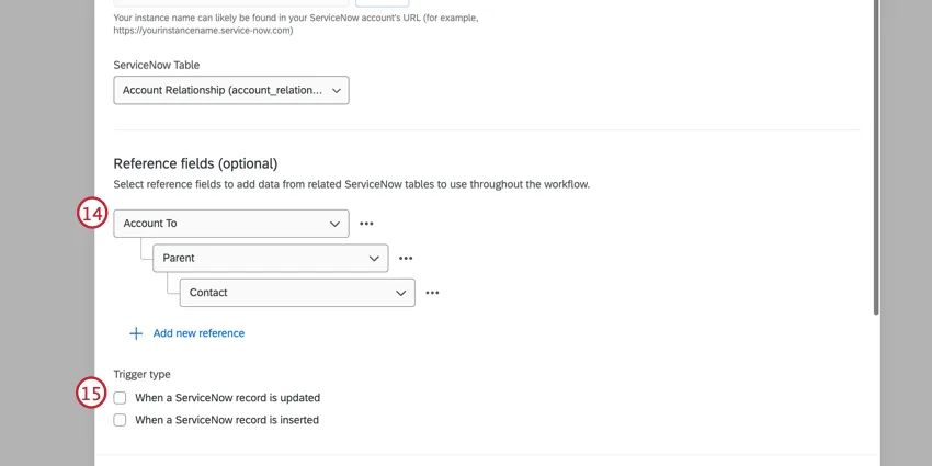 Highlights the reference fields in a servicenow event