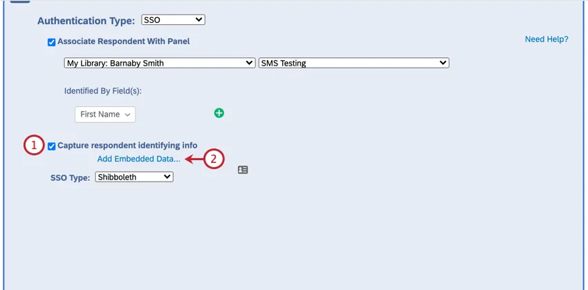 clicking capture respondent identifying info