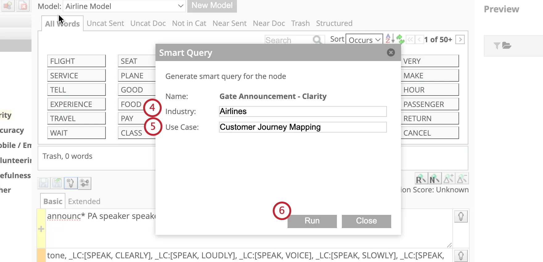 Enter the industry and use case then click run