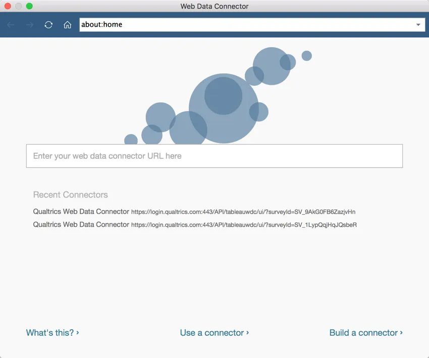 Ventana que solicita la URL del conector