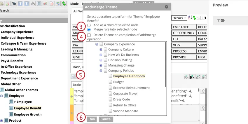 Determine how you want to merge the theme with another category
