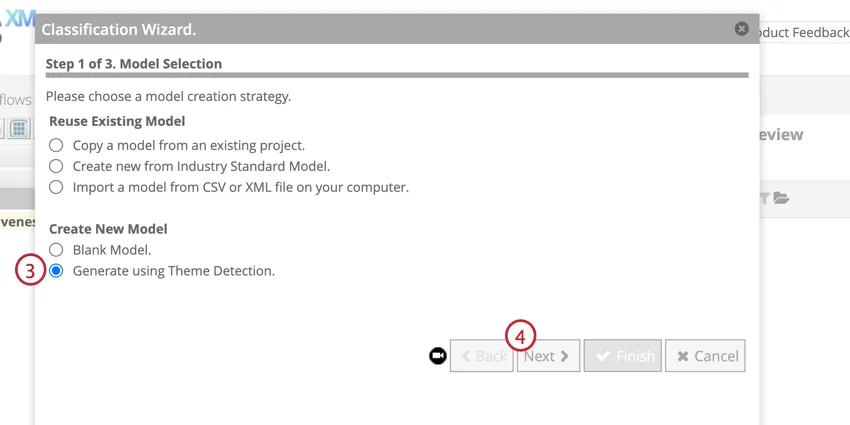 Generate a model using theme detection