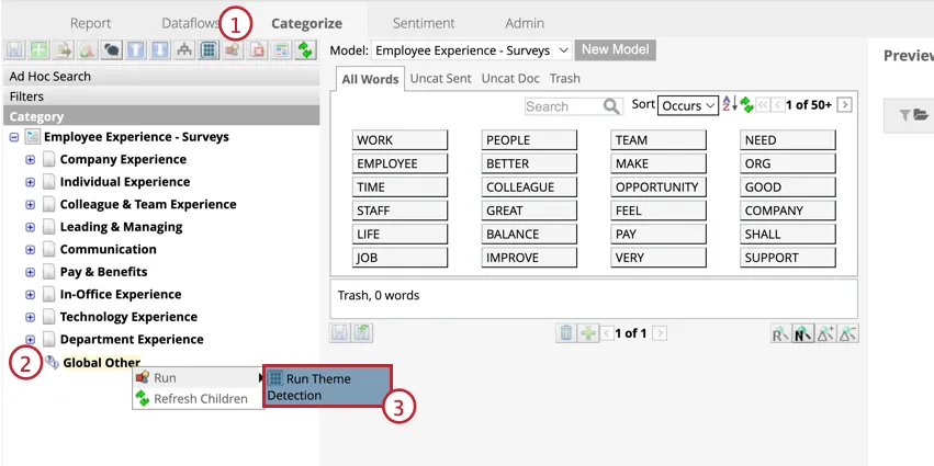 Run theme detection on global other