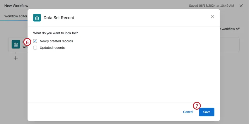 Select the event property and then click save
