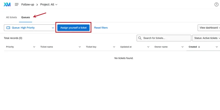 Création de tickets à partir de la file dattente