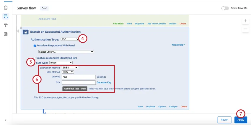 Configurar el tipo de sso en token e ingresar campos de sso