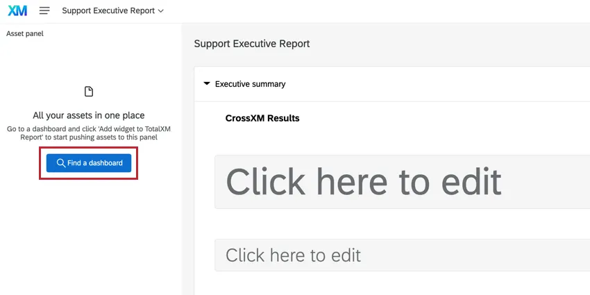Find a dashboard button highlighted