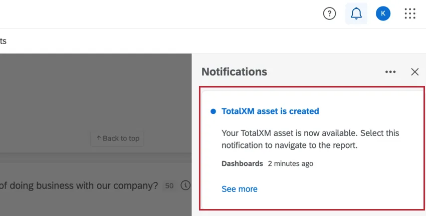 Notifica nel menu di notifica