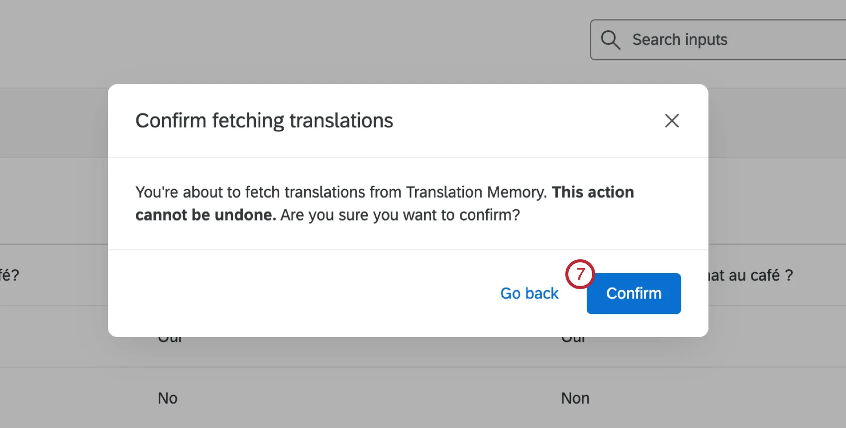 Confirm and save your changes by clicking the blue confirm button