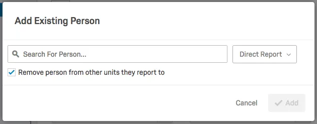Add Existing Person window