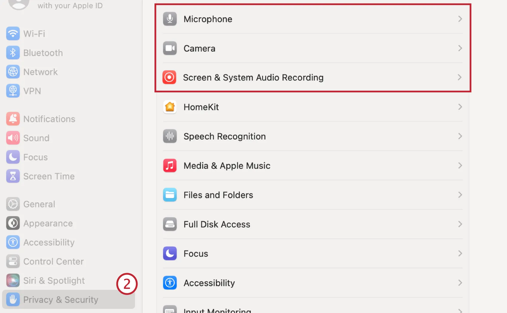 Preferências do sistema Mac OS