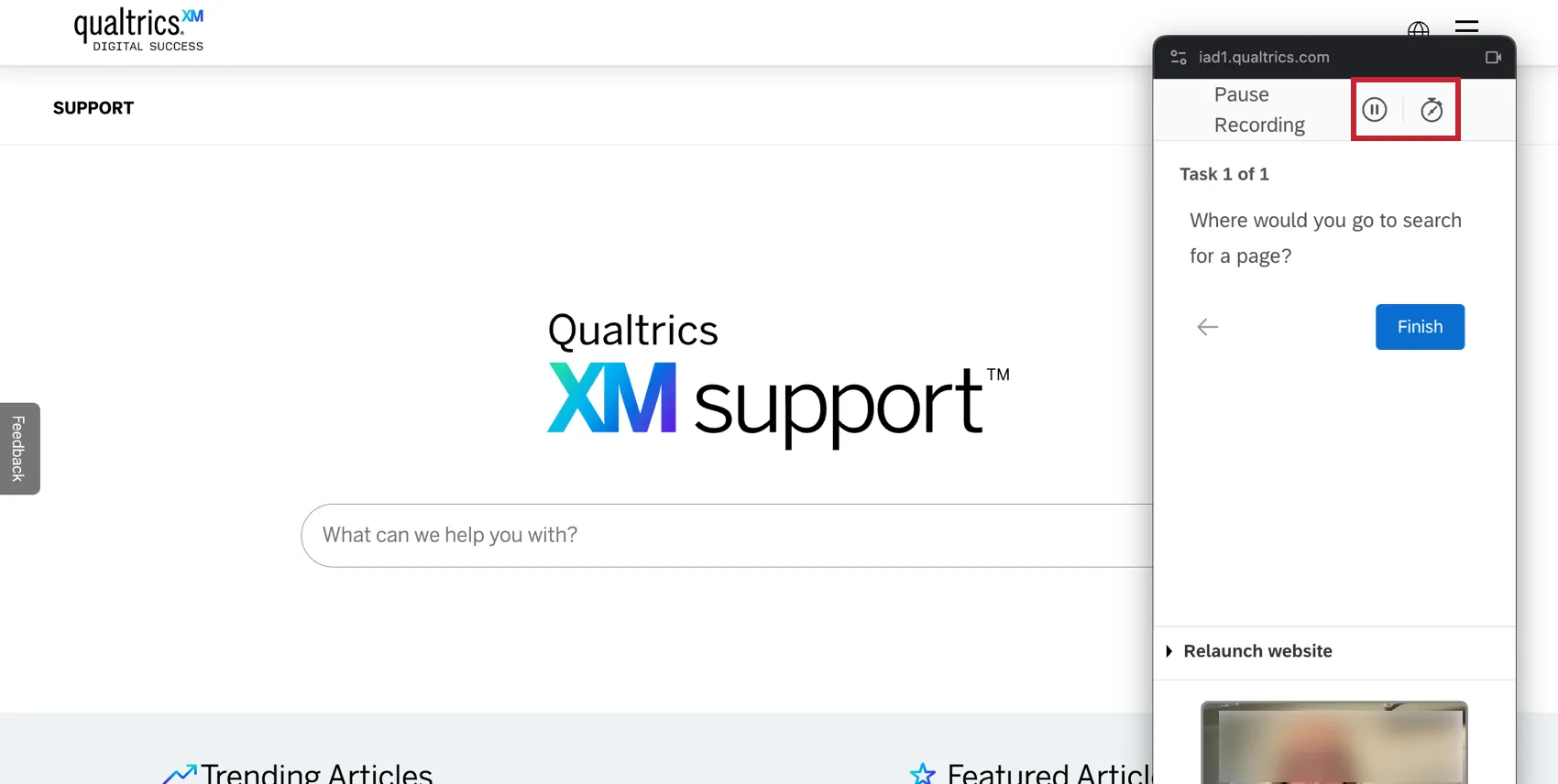 pausen- und Timer-Schaltflächen im Fenster der Aufgabe