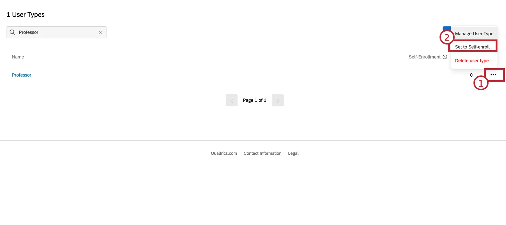 Setting a default user type.