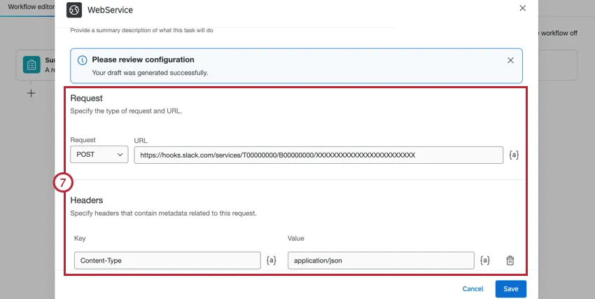 As informações que a IA inseriu nos campos de configuração