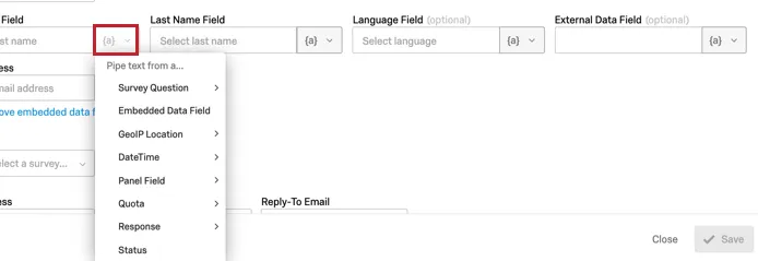 immagine dellattività Directory xm che mostra il menu Testo trasferito selezionato
