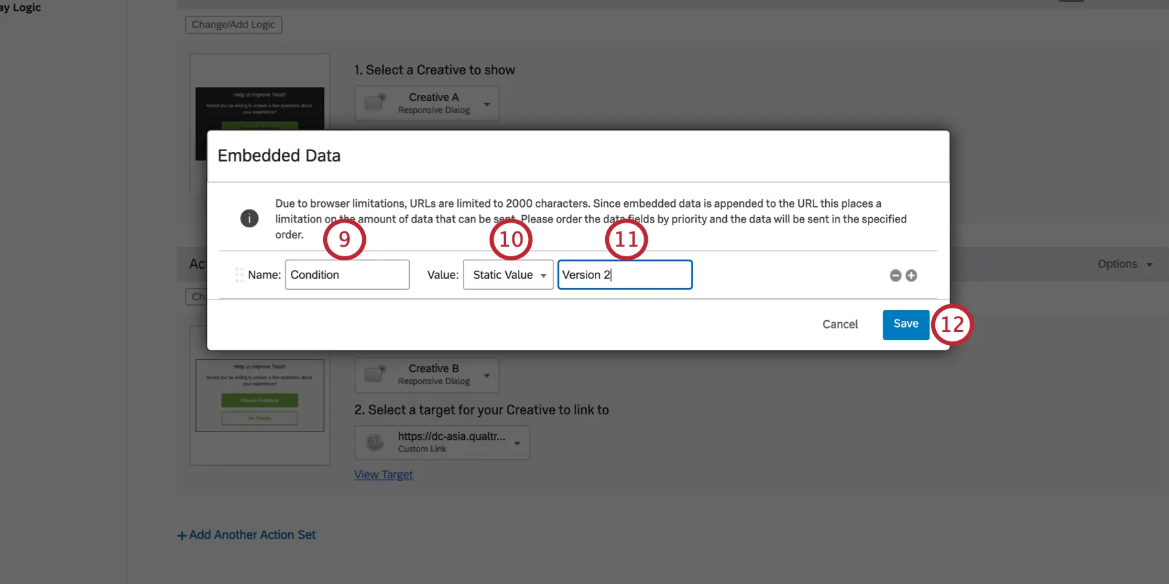 Es öffnet sich ein neues Fenster, in dem gemäß den Anweisungen statisch eingebettet hinzugefügt wird.
