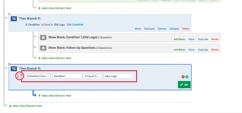 Verzweigung mit oben genanntem Bedingungssatz