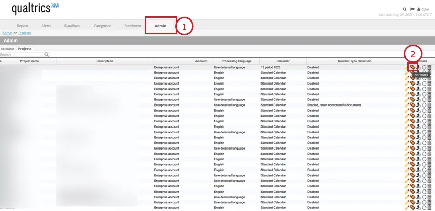 dans longlet admin, en cliquant sur attributs