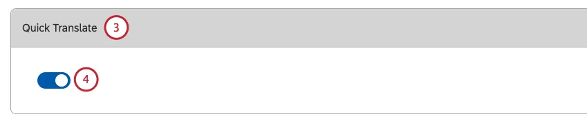 Sección de traducción rápida