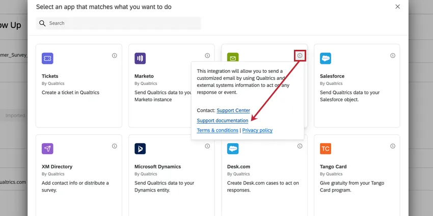 hacer clic en el icono de información de una tarea/evento para ver más información
