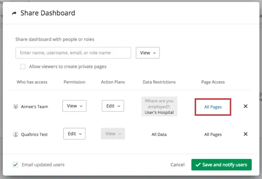 Todas las páginas en azul debajo de la columna de página