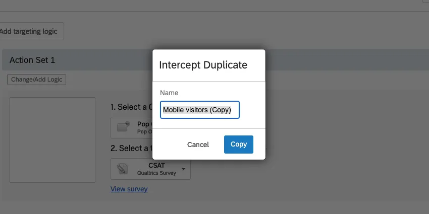 Creazione di un duplicato o di una copia dellintercetta