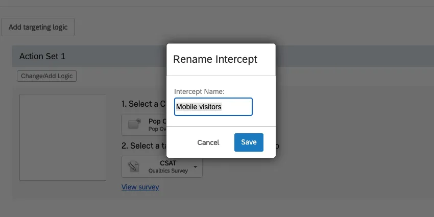 Cambiar el nombre de una intercept