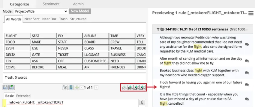 buttons for previewing