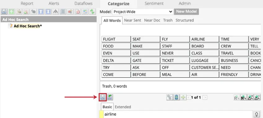 botón para guardar una búsqueda