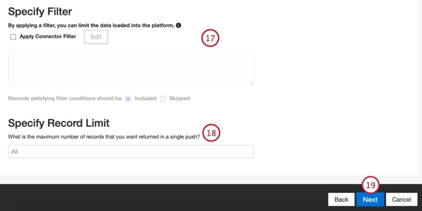 adding a filter and record limit