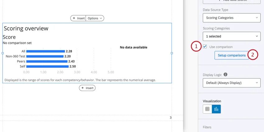 enabling the use comparison option