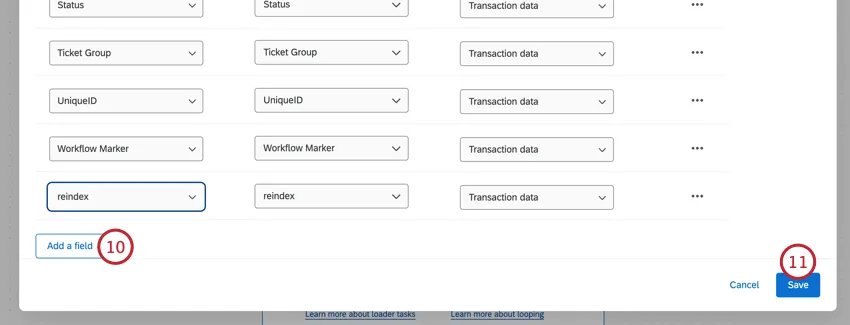 adicionar campos personalizados e salvar