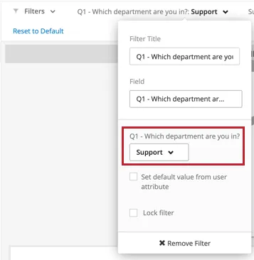 image of a page filter added to a dashboard in editing mode with specific filter values selected