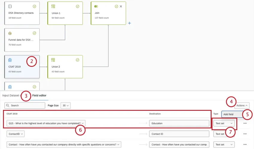 Agregar el campo Educación a la fuente