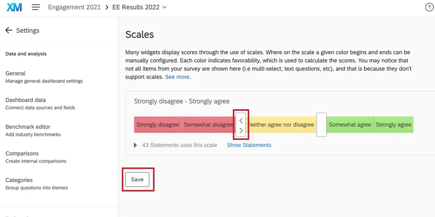 ダッシュボードのスケールを調整し、保存します。
