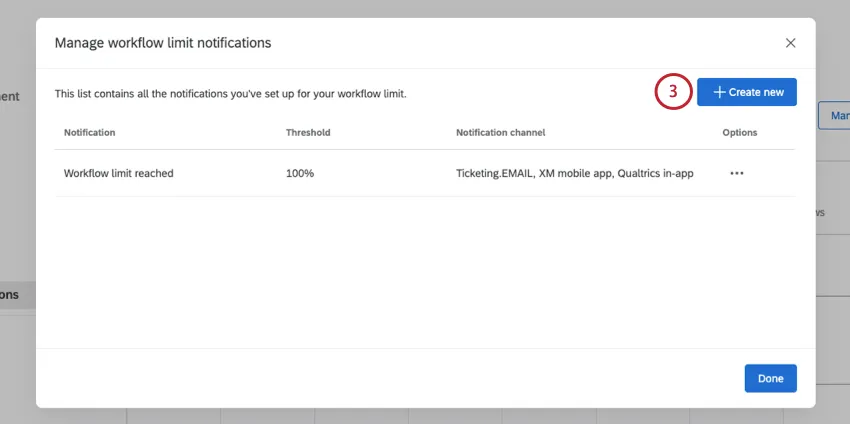 既存のアラートを確認し新規アラートを作成できる新しいウィンドウが開く