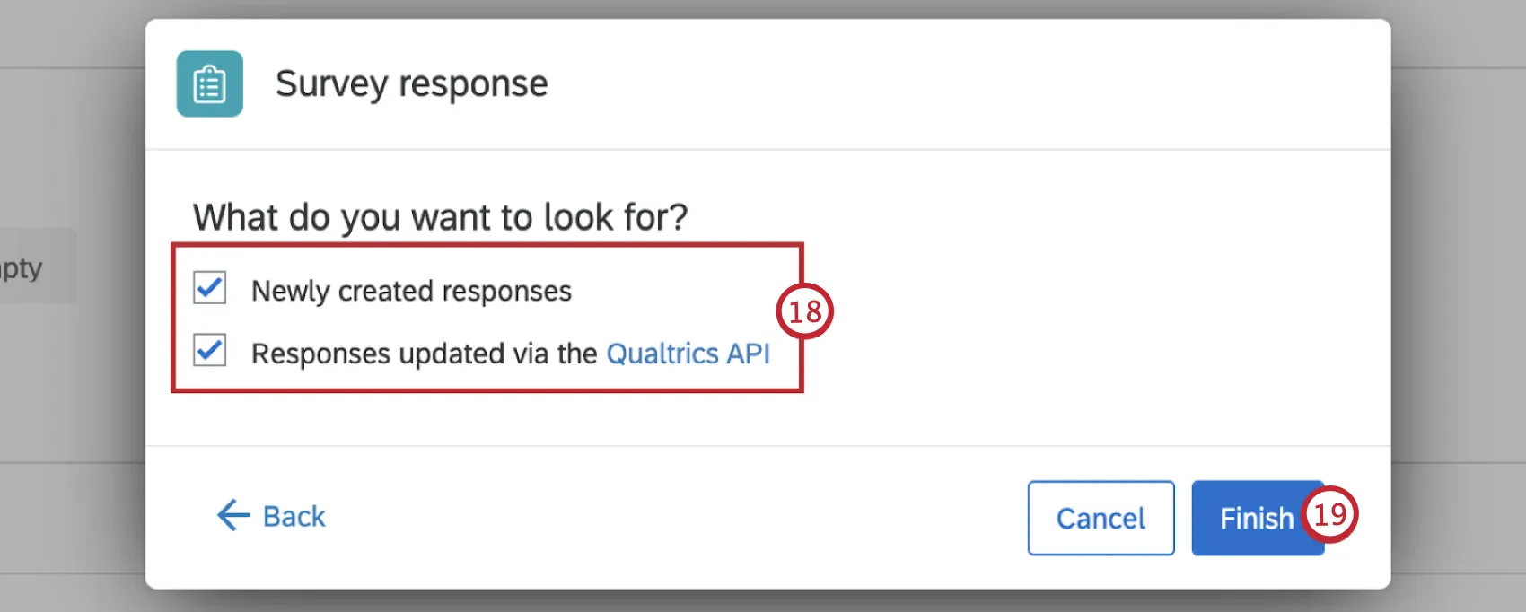 choosing when a survey response task is triggered