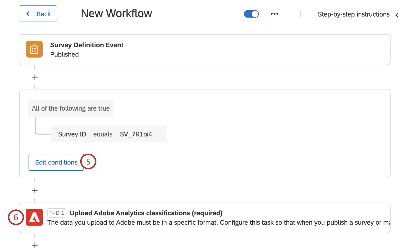 configuração de um novo fluxo de trabalho