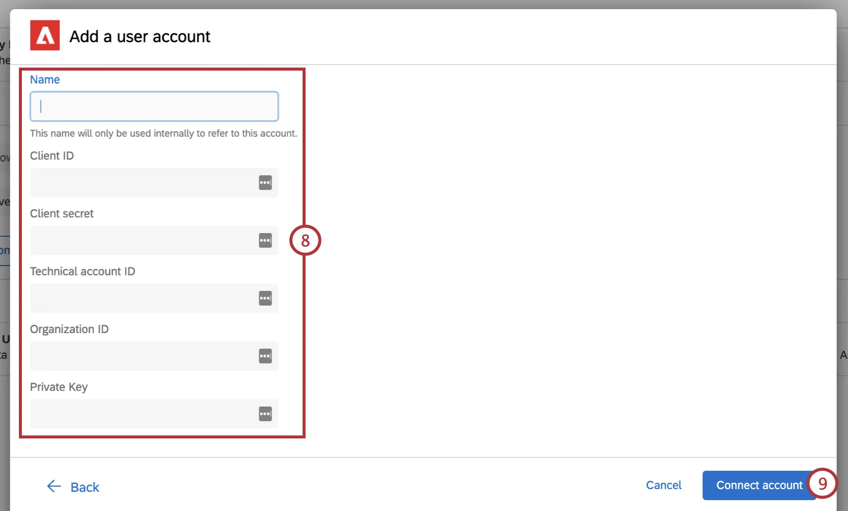 Conectar una cuenta de usuario a una tarea de Adobe