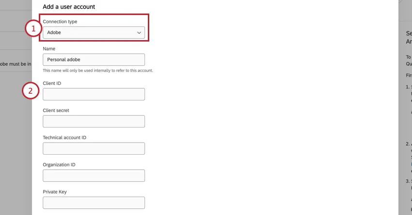 the fields for adding JWT credentials