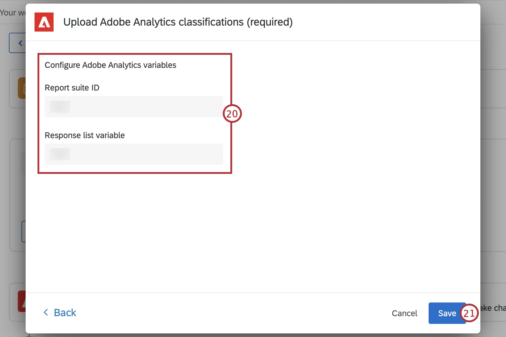 Verificar el ID del conjunto de informes y la variable de lista de respuestas
