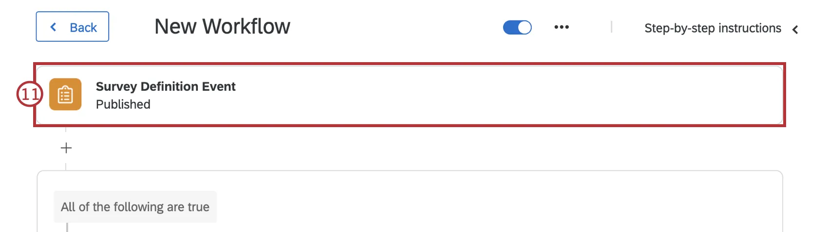 evento de definición de encuesta en el flujo de trabajo